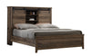 Cama King Calhuon, cama de madera con almacenamiento en cabecera