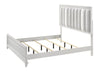 Cama King Cressida, Cama Blanca Moderna Cabecera Tapizada