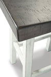 Banco Glosco blanco/gris para barra o cocina de 60cm, de madera estilo rústico - Estylo House Muebleria
