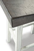 Banco Glosco blanco/gris para barra o cocina de 60cm, de madera estilo rústico - Estylo House Muebleria