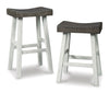 Banco Glosco blanco/gris para barra o cocina de 60cm, de madera estilo rústico - Estylo House Muebleria