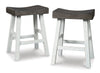 Banco Glosco blanco/gris para barra o cocina de 60cm, de madera estilo rústico - Estylo House Muebleria