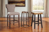 Banco Glosco café para barra o cocina de 77cm, de madera estilo rústico - Estylo House Muebleria