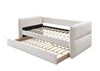 Estructura de la Cama Canguro Philipa sin colchones, mostrando la base de tablas de madera y la cama nido extraíble color beige - Estylo House Muebleria