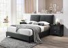 Cama Jenn tamaño King color gris oscuro, Cama elegante minimalista afelpada - Estylo House Muebleria