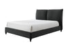 Cama Jenn tamaño King color gris oscuro, Cama elegante minimalista afelpada - Estylo House Muebleria