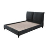Cama Jenn tamaño King color gris oscuro, Cama elegante minimalista afelpada - Estylo House Muebleria