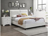 Cama Jenn tamaño Queen, Cama elegante minimalista afelpada - Estylo House Muebleria