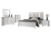 Cama King Cressida, Cama Blanca Moderna Cabecera Tapizada - Estylo House Muebleria