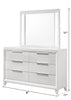Cama King Cressida, Cama Blanca Moderna Cabecera Tapizada - Estylo House Muebleria