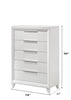 Cama King Cressida, Cama Blanca Moderna Cabecera Tapizada - Estylo House Muebleria
