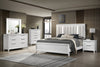 Cama King Cressida, Cama Blanca Moderna Cabecera Tapizada - Estylo House Muebleria