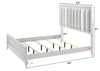 Cama King Cressida, Cama Blanca Moderna Cabecera Tapizada - Estylo House Muebleria