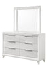 Cama King Cressida, Cama Blanca Moderna Cabecera Tapizada - Estylo House Muebleria
