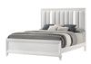 Cama King Cressida, Cama Blanca Moderna Cabecera Tapizada - Estylo House Muebleria