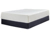 Colchón de Memory Foam tamaño Matrimonial con cubierta blanca acolchada sobre base color azul marino, en vista de producto independiente sobre fondo blanco - Estylo House Muebleria