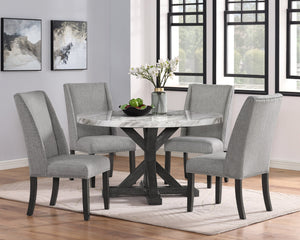 Comedor Circular Vance Con 4 Sillas, apariencia marmol - Estylo House Muebleria