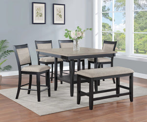 Comedor Fulton con 4 sillas y banco | Diseño moderno con plato giratorio - Estylo House Muebleria