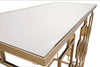 Consola Majaci | Elegancia minimalista con lujo dorado - Estylo House Muebleria