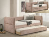 Daybed Philipa Rosa Claro con Cama Nido | Sofá Cama Canguro Moderno - Estylo House Muebleria