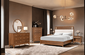 HEPBURNE / CAMA KING SIZE - 2 BUROS - PEINADOR Y ESPEJO - Estylo House Muebleria