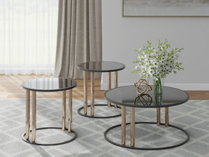 Juego de Mesas Modernas Hannerly (3 Pz) | Elegancia Moderna con Vidrio Templado - Estylo House Muebleria