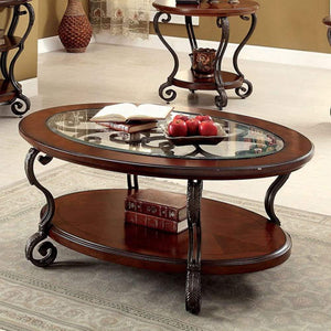Mesa de Centro Clasico Modelo | Clasico con Vidrio Templado y Decoración Ornamental - Estylo House Muebleria