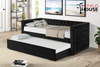 Cama Canguro Trina, Cama Estilo Sofá Negra, Daybed Elegante