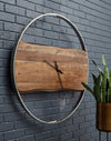 Reloj De Pared Panchali Minimalista De Madera Y Borde Metal - Estylo House Muebleria