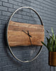 Reloj De Pared Panchali Minimalista De Madera Y Borde Metal - Estylo House Muebleria