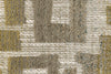 Muestra de tela con estampado geométrico en tonos beige, dorado y crema, textura de los cojines decorativos del Sofá Cama Queen Storrow - Estylo House Muebleria