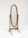 Espejo de piso Ovalado color Roble, Espejo de Cuerpo Completo ajustable. |Unidad especiales de liquidación|