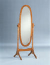 Espejo de piso Ovalado color Roble, Espejo de Cuerpo Completo ajustable. |Unidad especiales de liquidación|