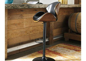 Banco De Madera Y Cuero Para Barra, Banco Alto Elegante - Estylo House Muebleria