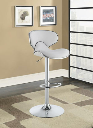 Banco Moderno Y Minimalista Blanco, Altura Ajustable - Estylo House Muebleria