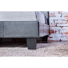 Cama King PARQUE WINN, cama moderna de cuero gris - Estylo House Muebleria