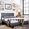 Cama King PARQUE WINN, cama moderna de cuero gris - Estylo House Muebleria