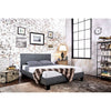 Cama King PARQUE WINN, cama moderna de cuero gris - Estylo House Muebleria