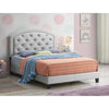 Cama Plateada Matrimonial Capitoneada, No Necesita Box - Estylo House Muebleria