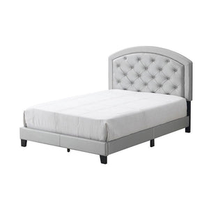 Cama Plateada Matrimonial Capitoneada, No Necesita Box - Estylo House Muebleria
