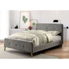 Cama Queen Barney, cama contemporánea gris, minimalista