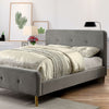 Cama Queen Barney, cama contemporánea gris, minimalista