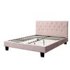 Cama Matrimonial Velen, cama contemporánea rosa