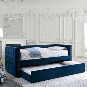 Daybed Sussana Elegante Y Capitoneado En Color Azul - Estylo House Muebleria
