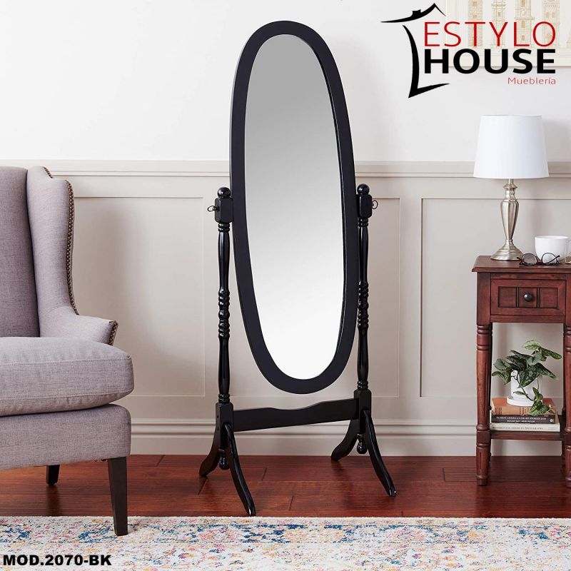 Espejo De Piso Ovalado Color Negro, Espejo de cuerpo completo Estilo A –  Estylo House Muebleria