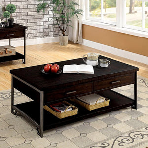 Mesa De Centro Minimalista De Madera, Dos Cajones - Estylo House Muebleria