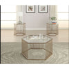 Mesa De Centro Minimalista Elegante Dorada, Cristal Templado - Estylo House Muebleria
