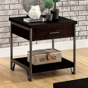 Mesa De lateral Minimalista De Madera y metal - Estylo House Muebleria