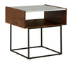 Mesa De Lateral Moderna De Madera Y Mármol, Mesa Minimalista - Estylo House Muebleria
