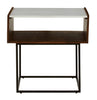 Mesa De Lateral Moderna De Madera Y Mármol, Mesa Minimalista - Estylo House Muebleria